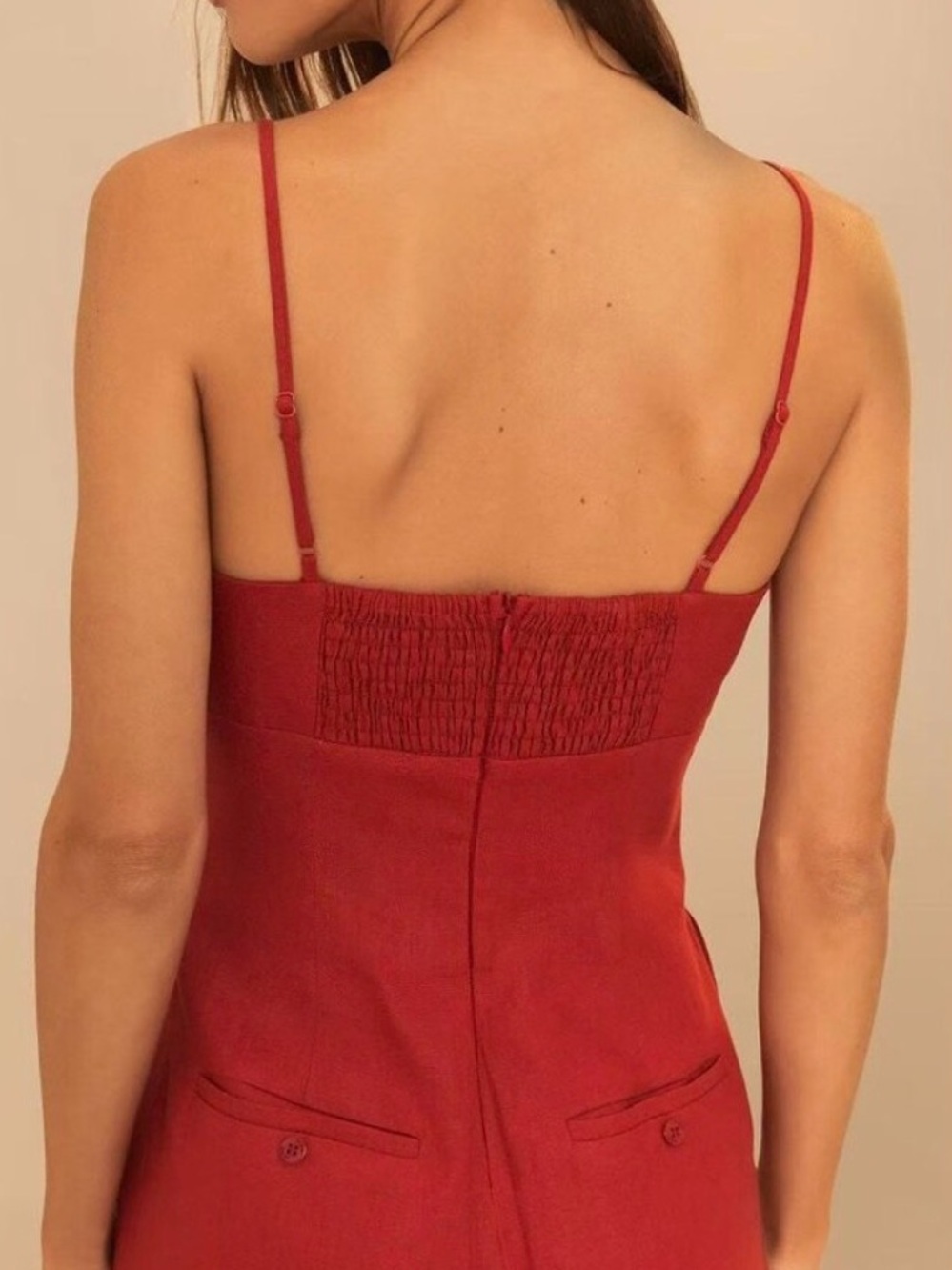 FARM Rio Red Ruffled Bust Wide-Leg Jumpsuit - Picture 4 of 11